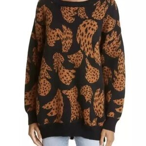 Farm Rio Black Bananica Wool Blend Sweater